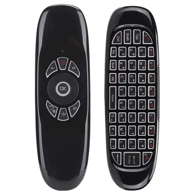 Gaming Console For Smart Tv - C120 rgb 7バックライトフライエアマウスジャイロセンサーワイヤレス2.4g rfキーボードリモコンゲーム用Androidスマートテレビボックス