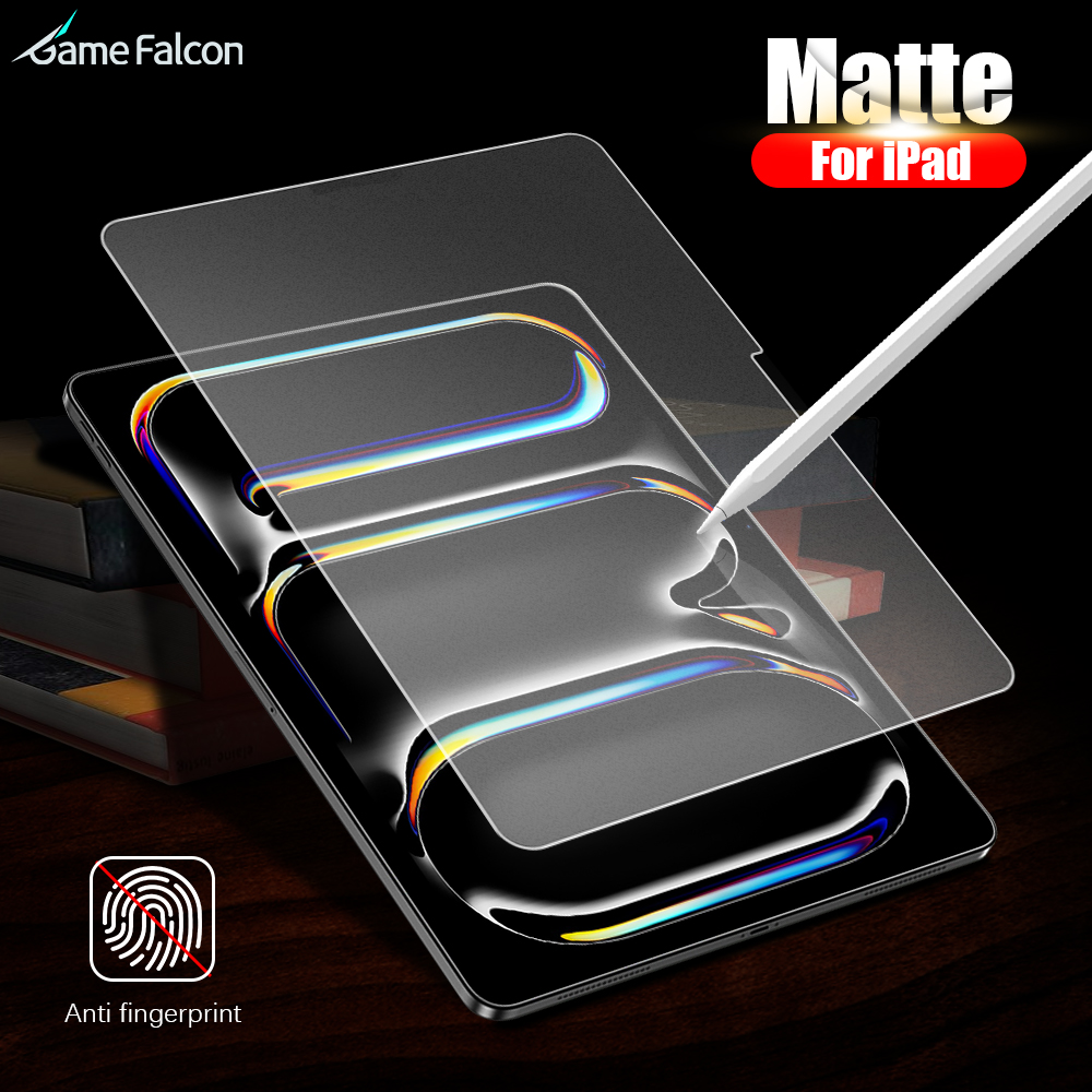 Gaming Console Ipad - iPad Air M4 11インチ、M3、M2、5、4、3、Pro 13インチ、M5、12.9インチ、A16、10、9、第10世代、第9世代、Mini 6、7用マットスクリーンプロテクター、ペーパーテクノロジー強化ガラス