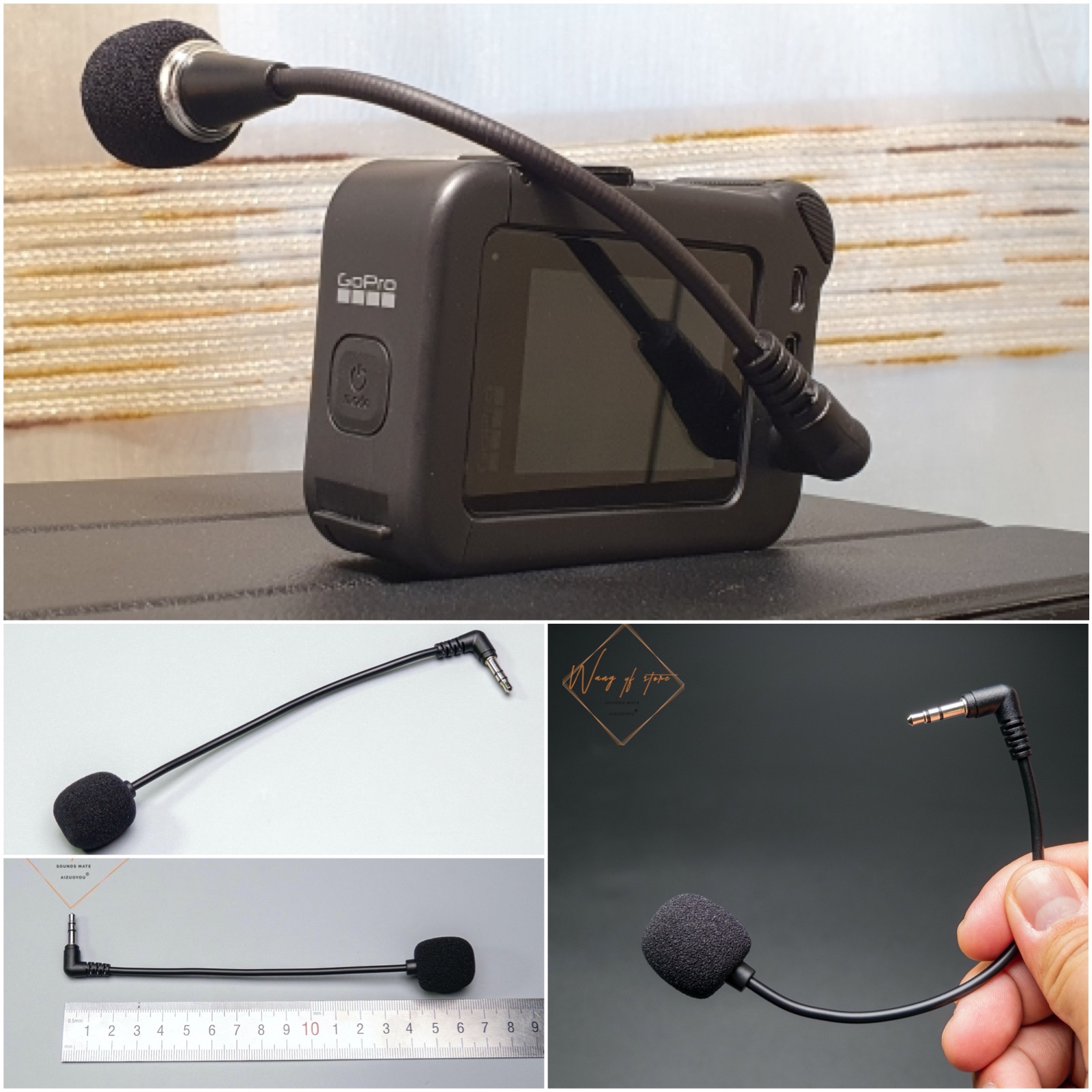 Gaming Headset Wired - ステレオマイク付き有線ヘッドセット,3.5mm,gopro go pro用,1セットあたり