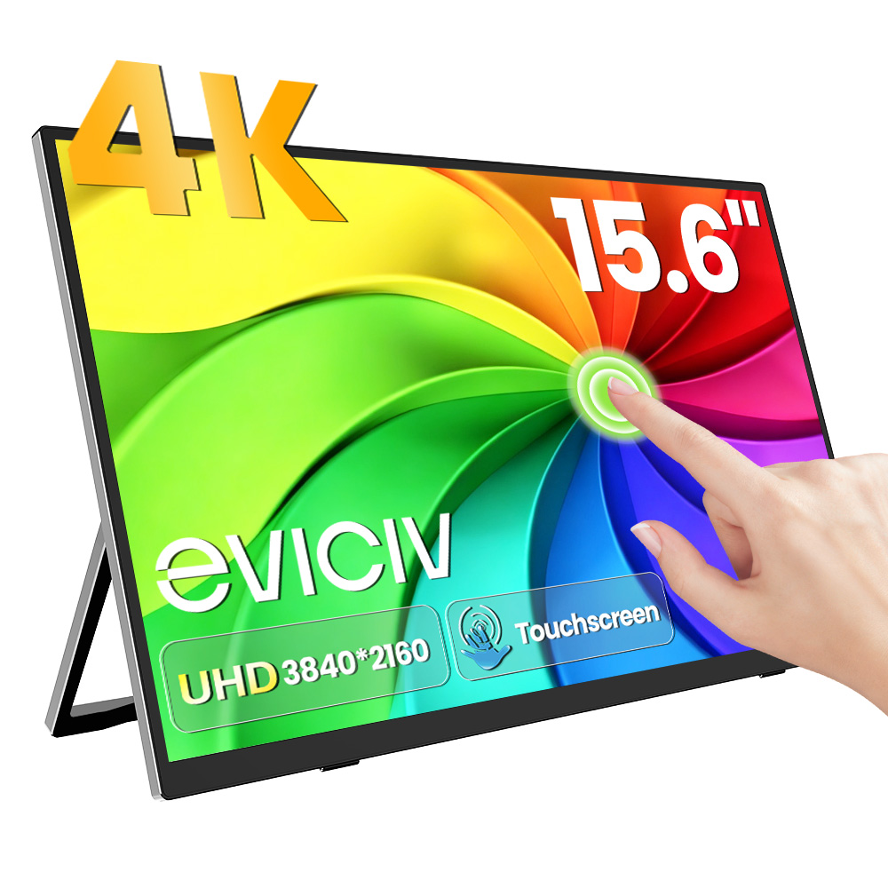 Laptop Gaming Console - EVICIV 4Kポータブルモニター 10ポイントタッチスクリーン 15.7インチ 100% SRGB
