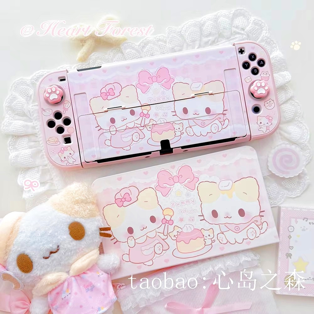 ハートフォレストかわいい綿菓子猫保護ハードシェルスイッチ O - Gaming Console Japan のレビューと価格