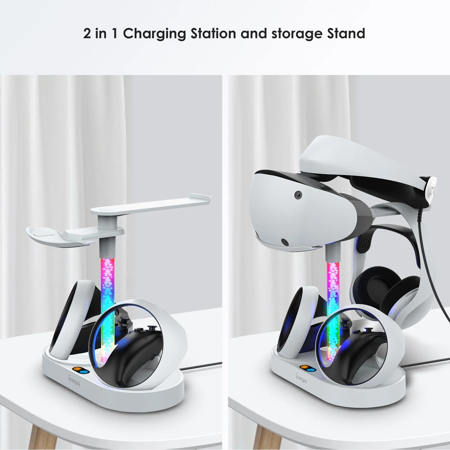 PS VR2用コントローラー充電ドックステーション、RGBラ - Controller Charging Dock のレビューと価格