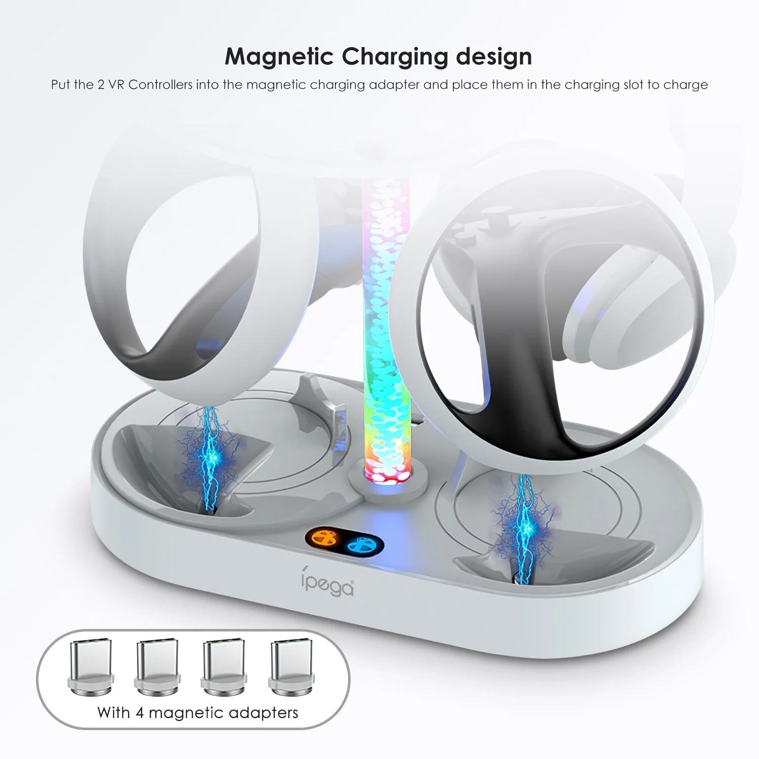 PS VR2用コントローラー充電ドックステーション、RGBラ - Controller Charging Dock のレビューと価格