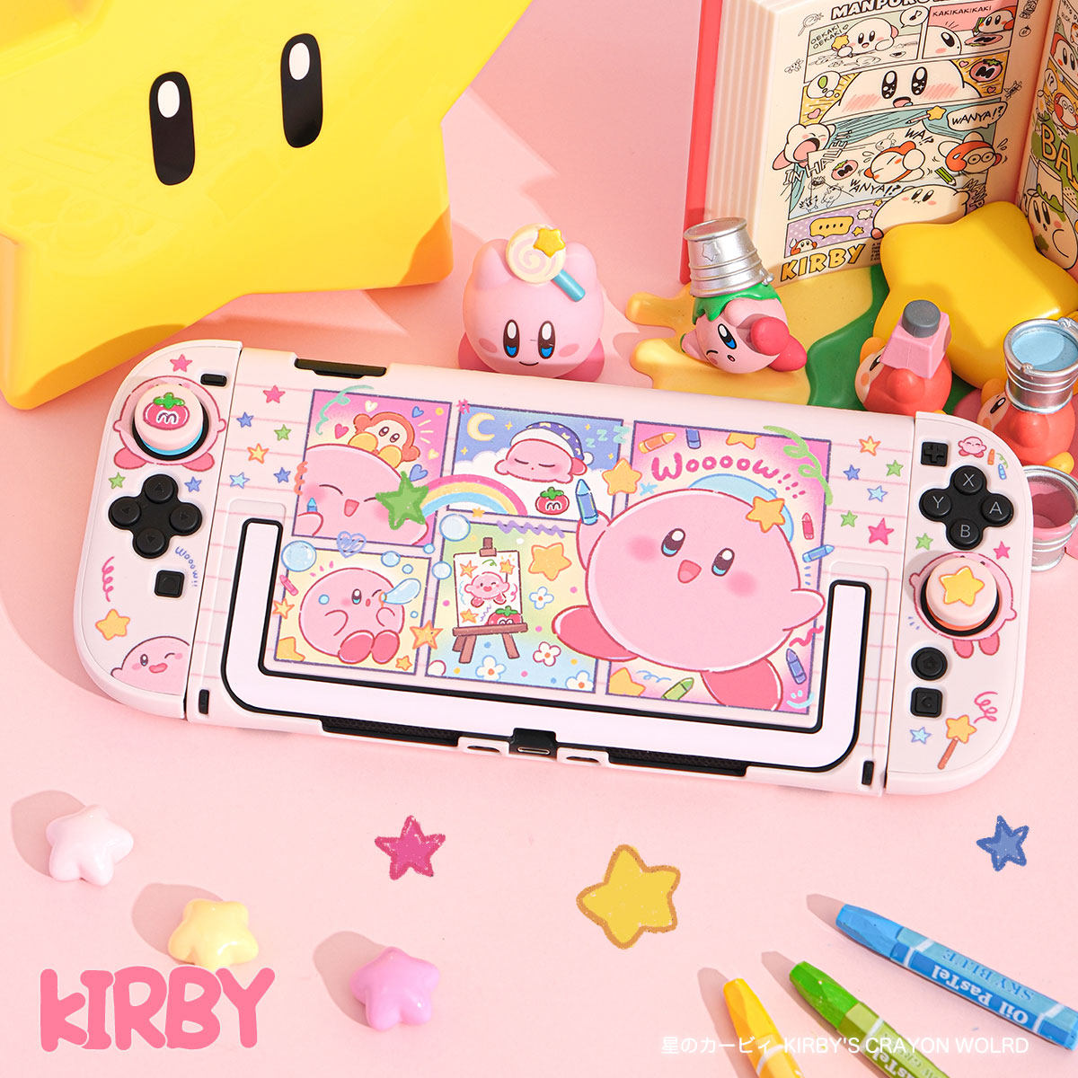 カービィスイッチ 2 世代分割保護ケースクレヨン落書きパター - Gaming Console Japan のレビューと価格