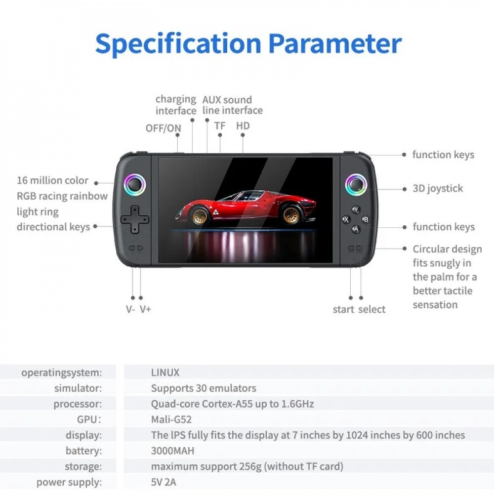 M27 7インチIPSスクリーン ハンドヘルドゲーム機 エミ - Gaming Console Portable のレビューと価格