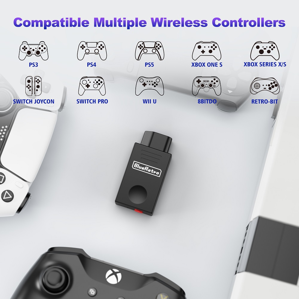 レトロスケーラー ブルーレトロ ワイヤレスコントローラーアダ - Gaming Console Joystick のレビューと価格